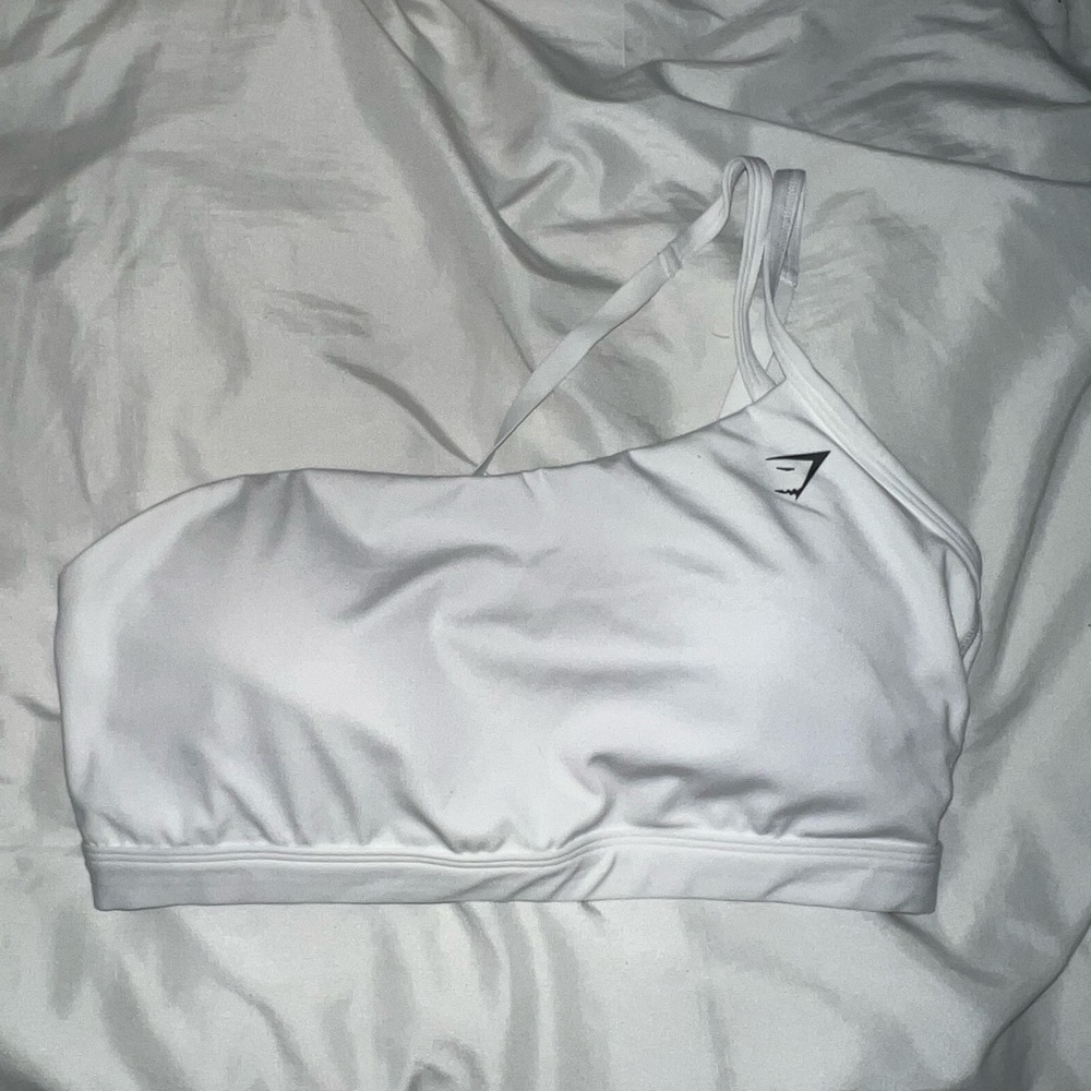 Gymshark White Asymmetrical Sports Bra